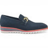 Carrucci Shoes Linen Loafer Gold Buckle Slip-On in Black #color_ Black