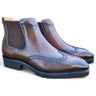 Lug Sole Chelsea Boot with Wingtip Toe in Chestnut #color_ Chestnut