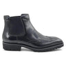 Lug Sole Chelsea Boot with Wingtip Toe in Black #color_ Black