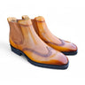 Lug Sole Chelsea Boot with Wingtip Toe in Cognac #color_ Cognac