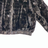 Calvere Furs Men's Reversible Diamond Mink and Leather Jacket with Full Skin Mink Collar in Black