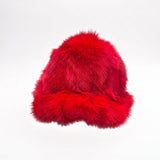 Calvere Furs Men's Fox Baseball Cap in Red