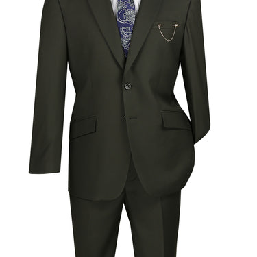 Vinci Olive Modern Fit 2 Piece Suit - M2TR