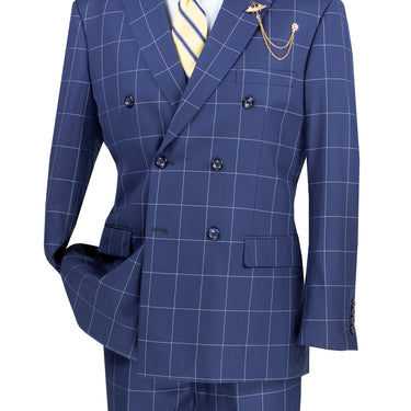 Vinci Blue Modern Fit Double Breasted Suit - MDW-1