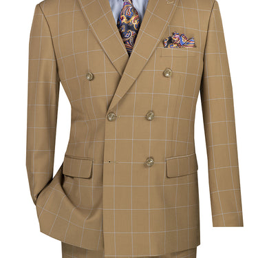 Vinci Camel Modern Fit Double Breasted Suit - MDW-1