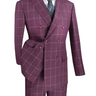 Vinci Wine Modern Fit Double Breasted Suit - MDW-1