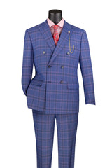 Vinci Blue Modern Fit Double Breasted Suit - MDW-2