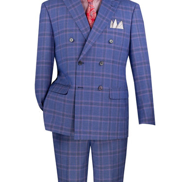 Vinci Blue Modern Fit Double Breasted Suit - MDW-2