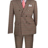 Vinci Brown Modern Fit Double Breasted Suit - MDW-2