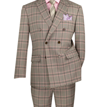 Vinci Light Taupe Modern Fit Double Breasted Suit - MDW-2