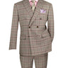 Vinci Light Taupe Modern Fit Double Breasted Suit - MDW-2