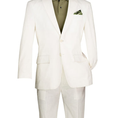 Vinci White Modern Fit 2 Piece Suit - MLC-1