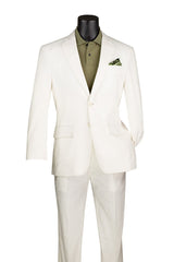 Vinci 2 Piece Modern Fit Suit in White - MLC-1