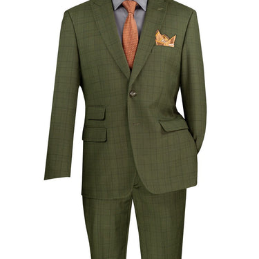 Vinci Olive Modern Fit 2 Piece Suit - MRW-1