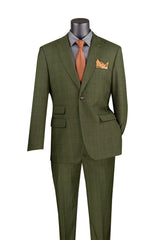 Vinci 2 Piece Modern Fit Suit in Olive - MRW-1
