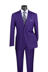 Vinci 2 Piece Modern Fit Suit in Purple - MRW-1