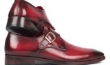 Paul Parkman Men's Single Monkstrap Leather Dress Shoes in Burgundy