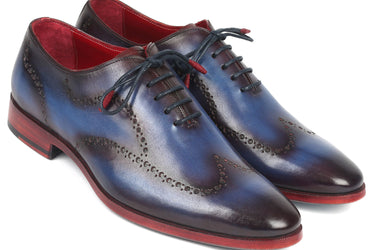 Paul Parkman Men's Wingtip Oxfords in Blue & Purple in Blue & Purple