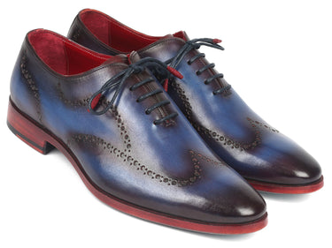 Paul Parkman Men's Wingtip Oxfords in Blue & Purple in Blue & Purple
