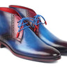Paul Parkman Men's Leather Chukka Boots in Blue & Purple in Blue & Purple