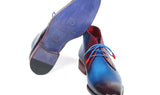 Paul Parkman Men's Leather Chukka Boots in Blue & Purple