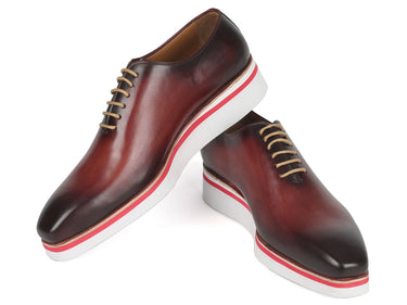 Paul Parkman Men's Smart Casual Wholecut Oxfords Bordeaux