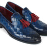 Paul Parkman Men's Big Braided Tassel Loafers Blue
