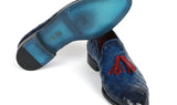 Paul Parkman Men's Big Braided Tassel Loafers Blue