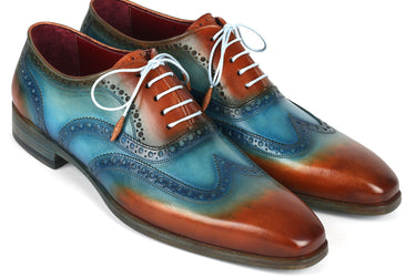 Paul Parkman Men's Wingtip Oxfords Turquoise / Tobacco