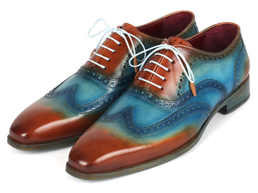 Paul Parkman Men's Wingtip Oxfords Turquoise / Tobacco