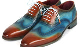 Paul Parkman Men's Wingtip Oxfords Turquoise / Tobacco