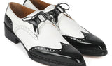 Paul Parkman Norwegian Welted Wingtip Men's Dress Shoes Black / White