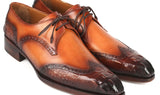 Paul Parkman Goodyear Welted Wingtip Derby Shoes Olive / Tan