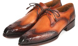 Paul Parkman Goodyear Welted Wingtip Derby Shoes Olive / Tan