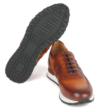 Paul Parkman Men's Brown Hand-Painted Sneakers in #color_