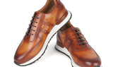 Paul Parkman Men's Brown Hand-Painted Sneakers