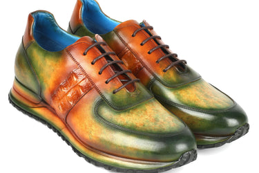 Paul Parkman Men's Green & Brown Patina Sneakers
