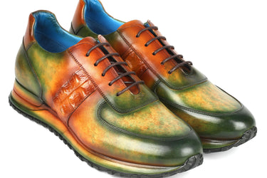 Paul Parkman Men's Green & Brown Patina Sneakers