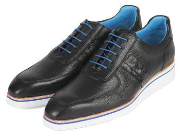 Paul Parkman Men's Casual Shoes Black Floater Leather
