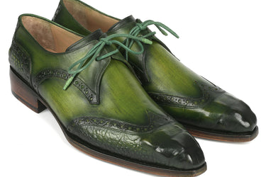 Paul Parkman Goodyear Welted Wingtip Derby Shoes Green