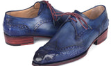 Paul Parkman Goodyear Welted Wingtip Derby Shoes Blue & Navy