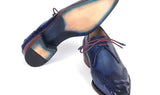 Paul Parkman Goodyear Welted Wingtip Derby Shoes Blue & Navy