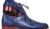 Paul Parkman Goodyear Welted Wingtip Derby Shoes Blue & Navy