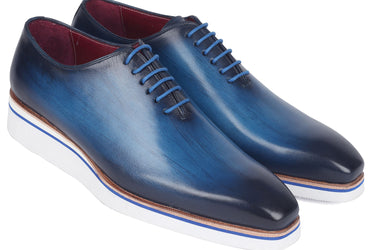 Paul Parkman Men's Smart Casual Wholecut Oxfords Blue