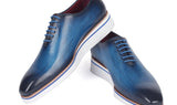 Paul Parkman Men's Smart Casual Wholecut Oxfords Blue