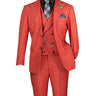 Vinci Brick Red Modern Fit 3 Piece Suit - MV2K-2