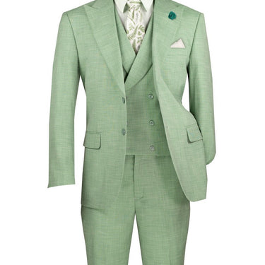 Vinci Light Green Modern Fit 3 Piece Suit - MV2K-2
