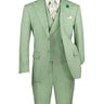 Vinci Light Green Modern Fit 3 Piece Suit - MV2K-2