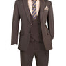 Vinci Brown Modern Fit 3 Piece Suit - MV2K-3