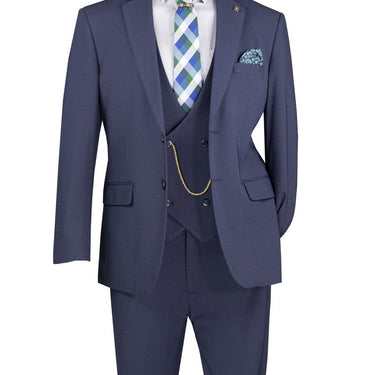 Vinci Navy Modern Fit 3 Piece Suit - MV2K-3